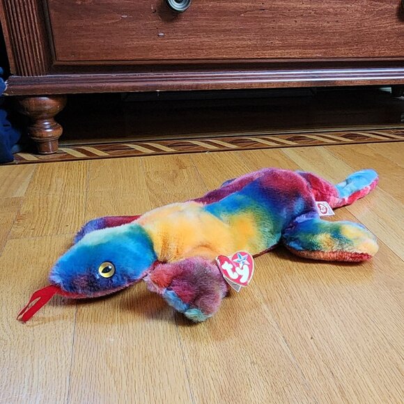 NWT Ty Beanie Buddies Collection "Lizzy" The Multicolored Lizzard Stuffed Animal - Picture 14 of 16
